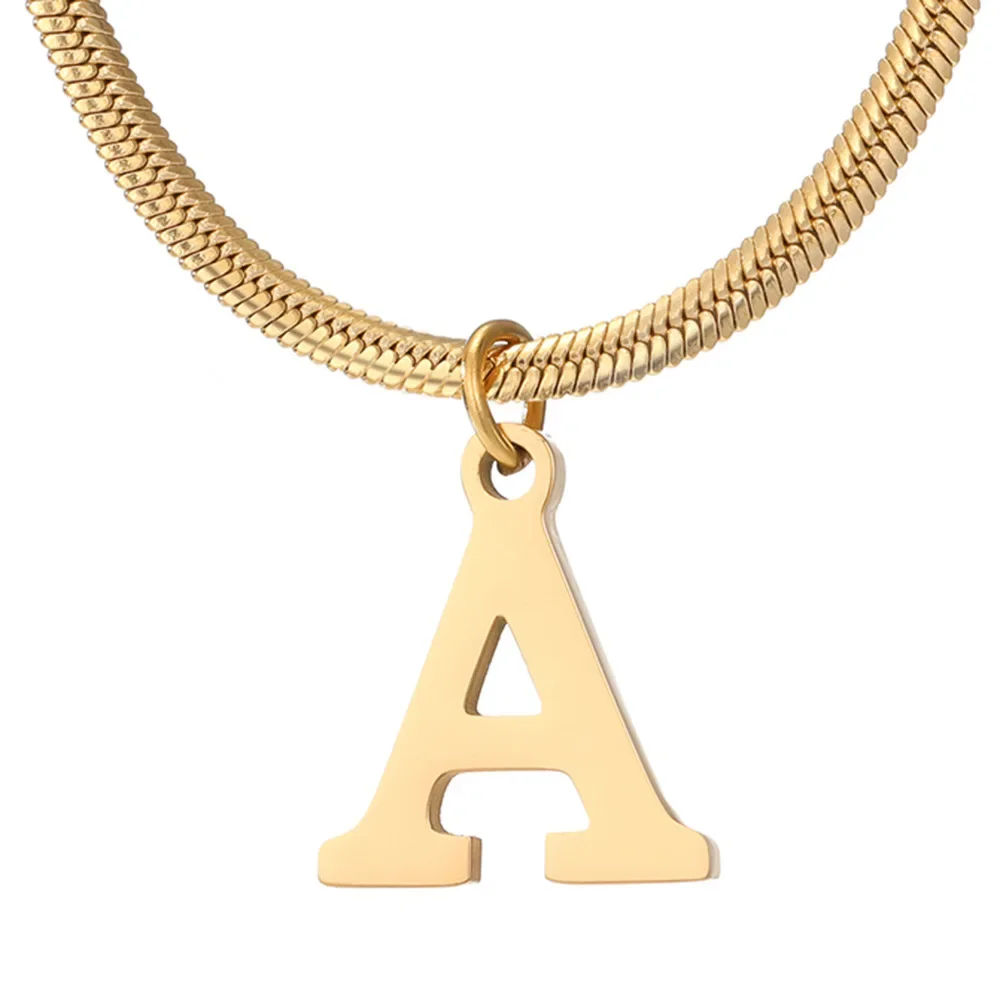 New A-Z Initial Letter Pendant Necklaces for Women Gold Color Stainless Steel Necklace High Quality Statement Jewelry Gifts