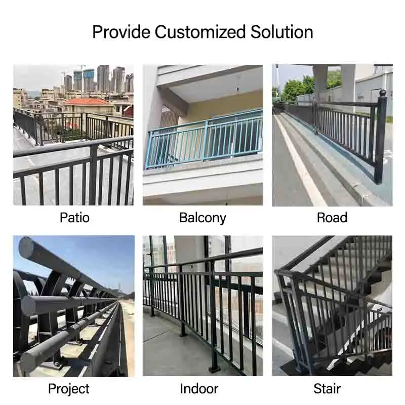 التخصيص مخصص التصميم الحديث درابزين الألومنيوم المعدني لاستخدام الدرج والشرفة #6