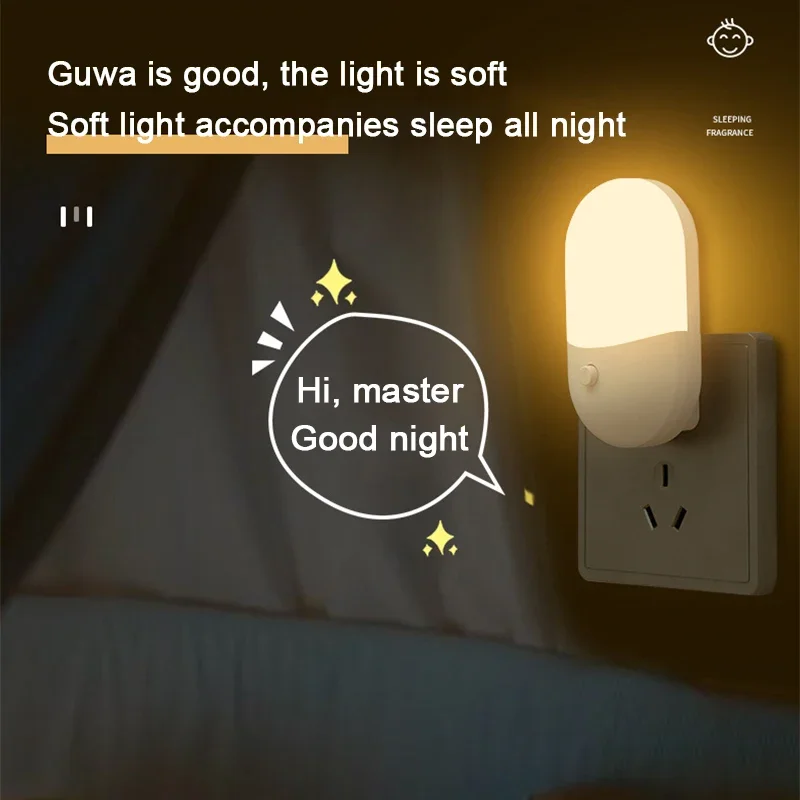 Bedside Lamp Night light EU/US Plug-in LED Night Light AC220V Baby Nursing Eye Sleep Light Bedroom Lamp For Corridor WC image 6