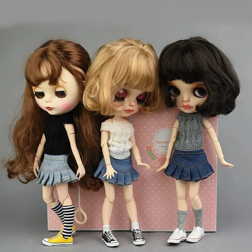 Doll Accessories Modern Style Doll Clothes Sweater Exquisite Doll Outfit Tops Wool Jeans Doll Skirt Dress Azone Licca