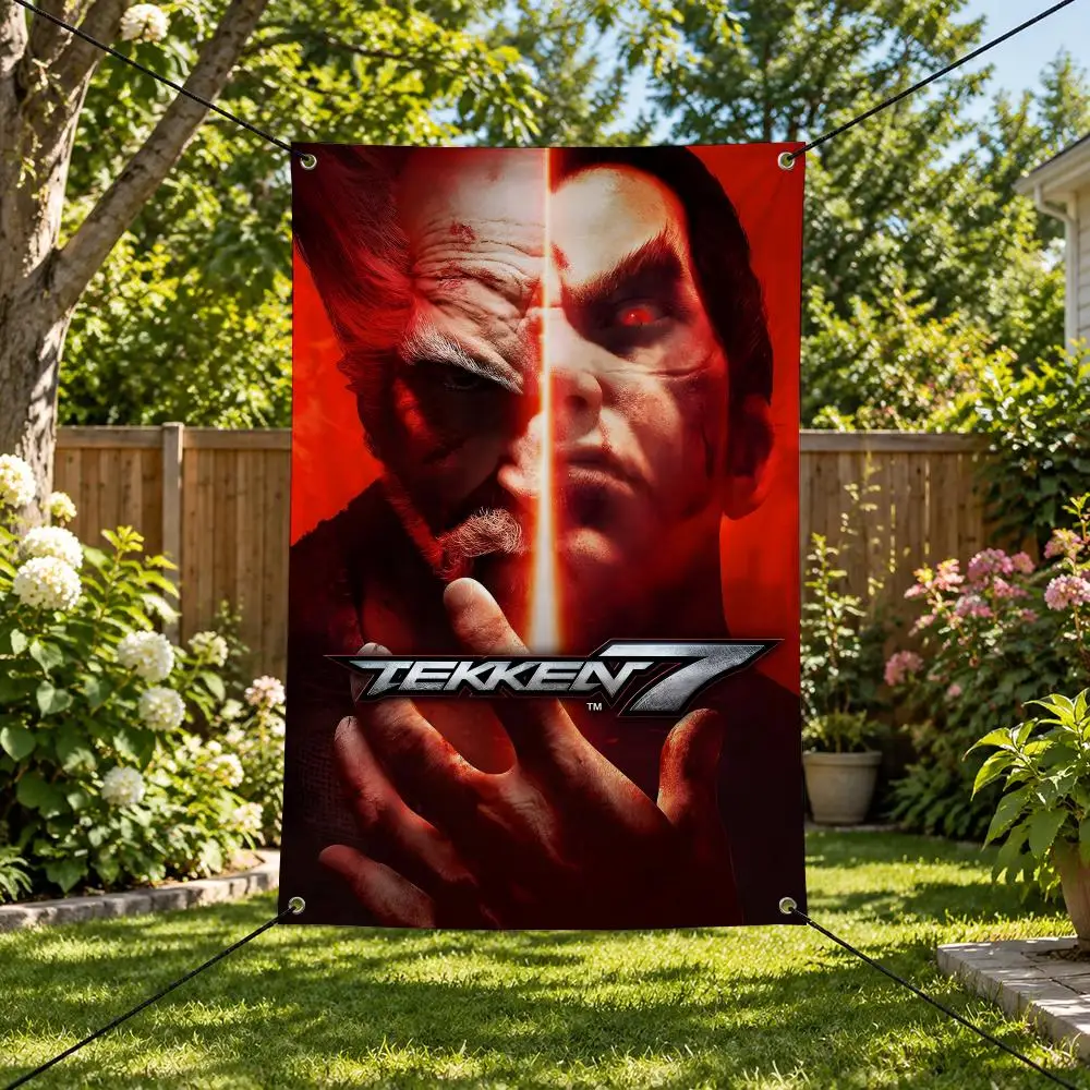 Game T-Tekken Flags Vertical Wall Hanging for Bedroom Dorm Living Room Party Garage Camping