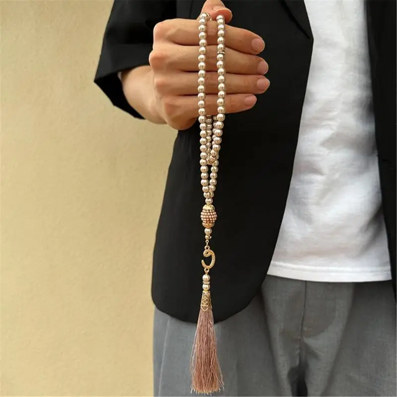 

72XE 99 Beads Islamic Masbaha Beads for Tranquils Meditation and Religious Ceremony