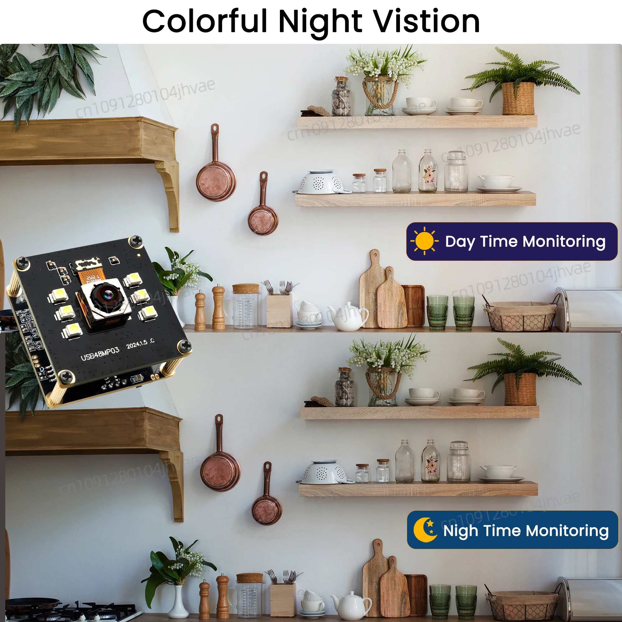 NEW ELP 48MP Autofocus USB Webcam with 100° Wide Angle Day & Night Vision White LED Light Mini Camera Module for Enhanced Protec