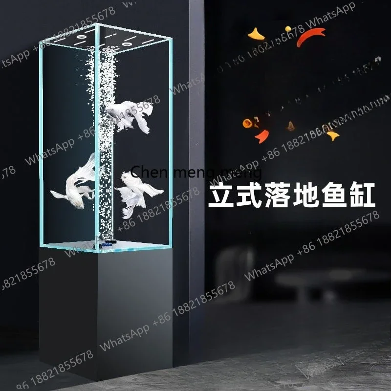 X188 Three-dimensional floor-to-ceiling fish tank, ultra-white glass ecological cabinet tank, water-free bottom filter oxygenati