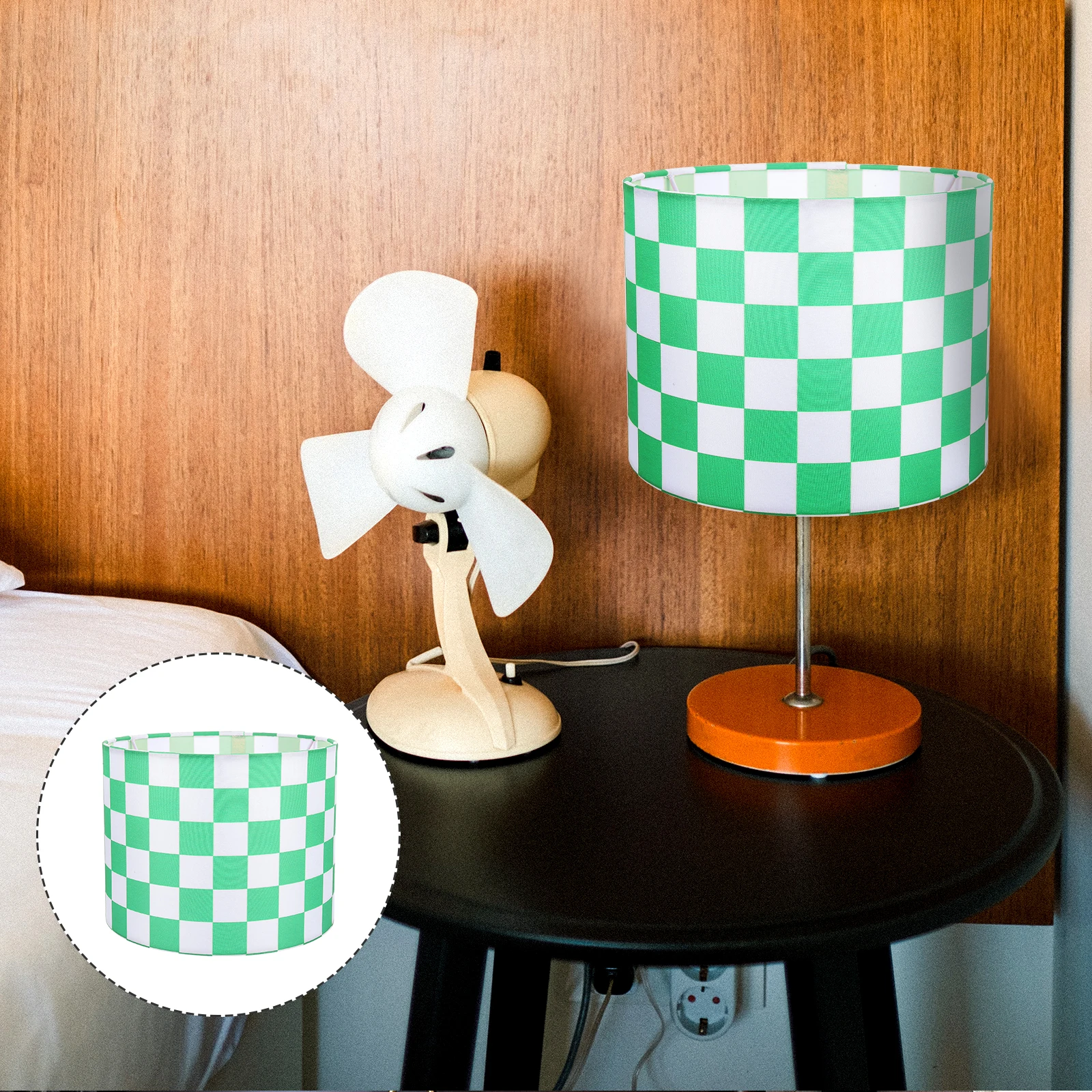 

Linen Lampshade Pleated DIY Small Decorative Lampshades White Checker Checkerd Checkered Flag Checkard Rectangle