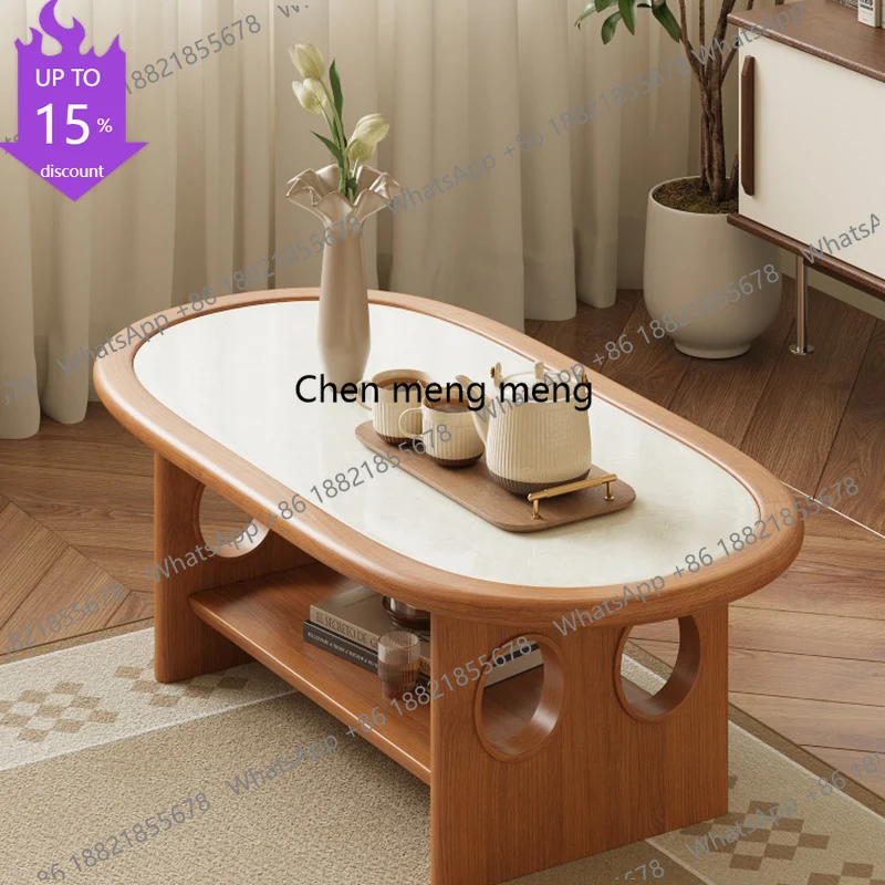 Mesa de centro nórdica de madera M178, mesa de centro moderna de diseño para sala de estar, mesas bajas económicas para dormitorio, recibidor
