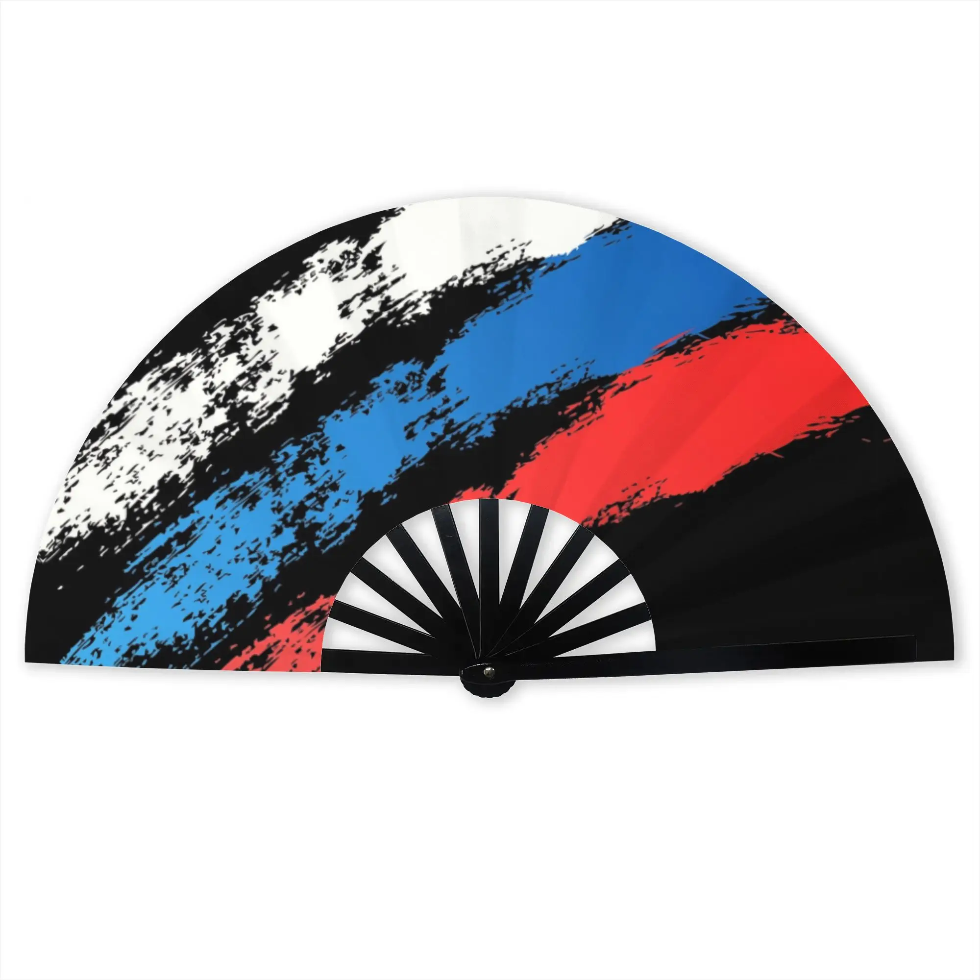 Custom Russian Flag Hand Fan Promotional Gift Wedding  Durable Folding Fans Creative Bulk Pack Fan