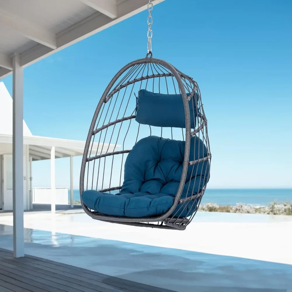 

Egg Swing Chair Without Stand Outdoor Indoor, Foldable Swing Chair Hanging Egg Chairs, Aluminum Frame