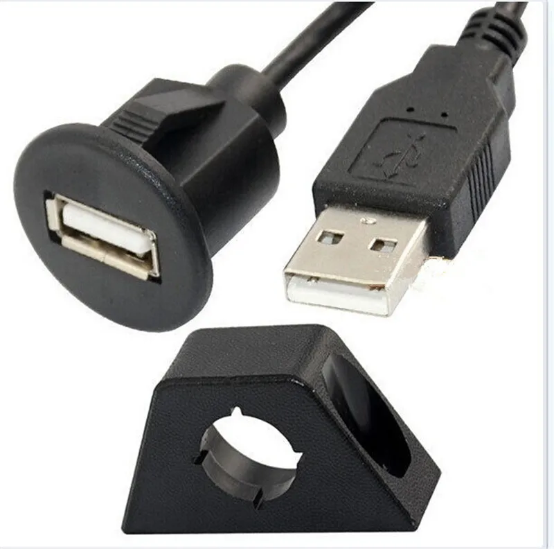 1 PC For Car Dashboard Mounting Panel Installation USB Extension Adapter M/F Cable Lead 1m 2m