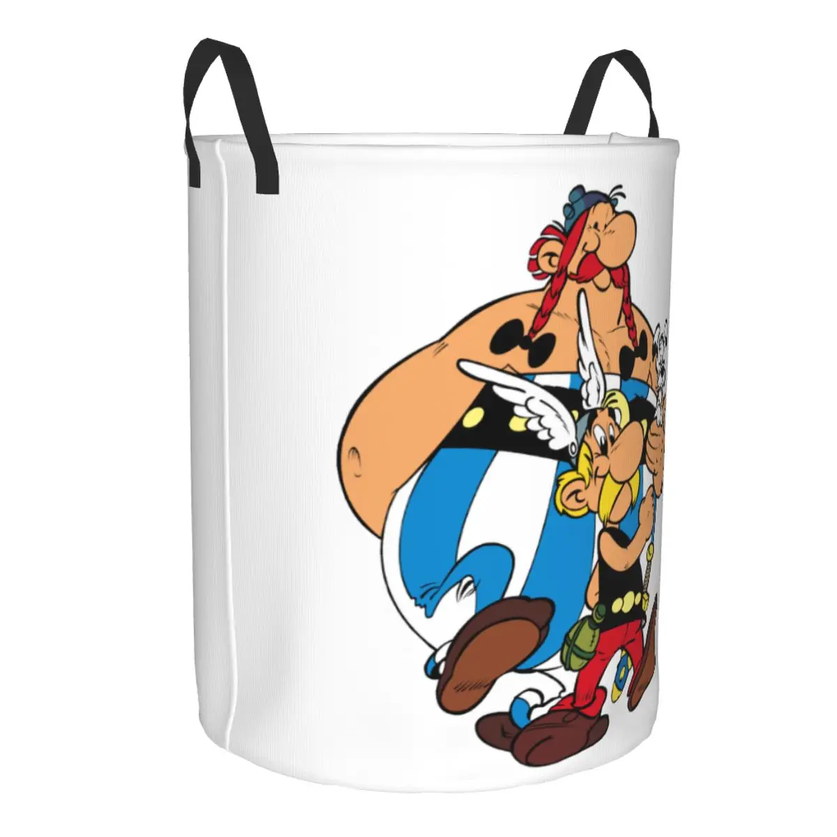 Custom Asterix And Obelix Laundry Basket  Adventure Manga Getafix Dogmatix Baby Hamper for Nursery Toys Organizer Storage Bins