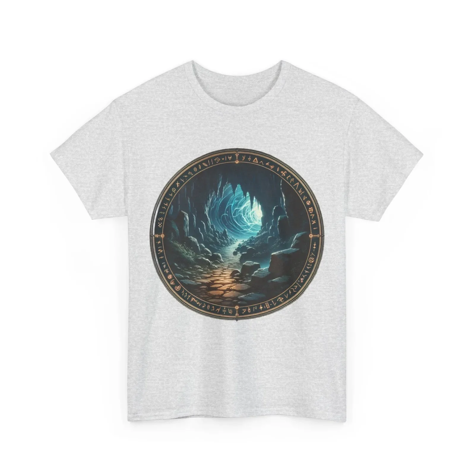 Mystical Cave Portal Graphic Tee - Fantasy Adventure Shirt