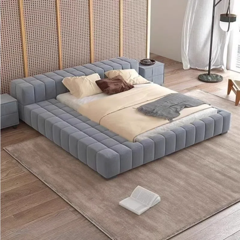 

King Size Wooden European Bed Frames Master Bedroom Double Bed Minimalist Soft Double Office Meubles De Chambre Home Accessories