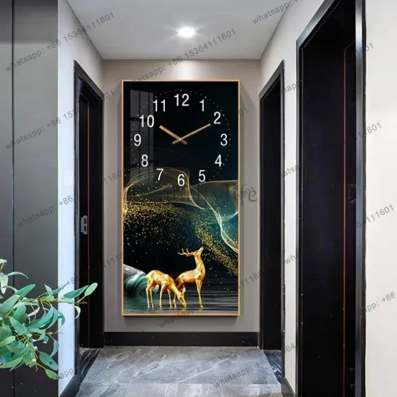 YJ Clocks Pictures Decorative Painting Stylish Simple Modern Entrance Room Decoration Wall Clock Room Decor Watch Home Decor Ite