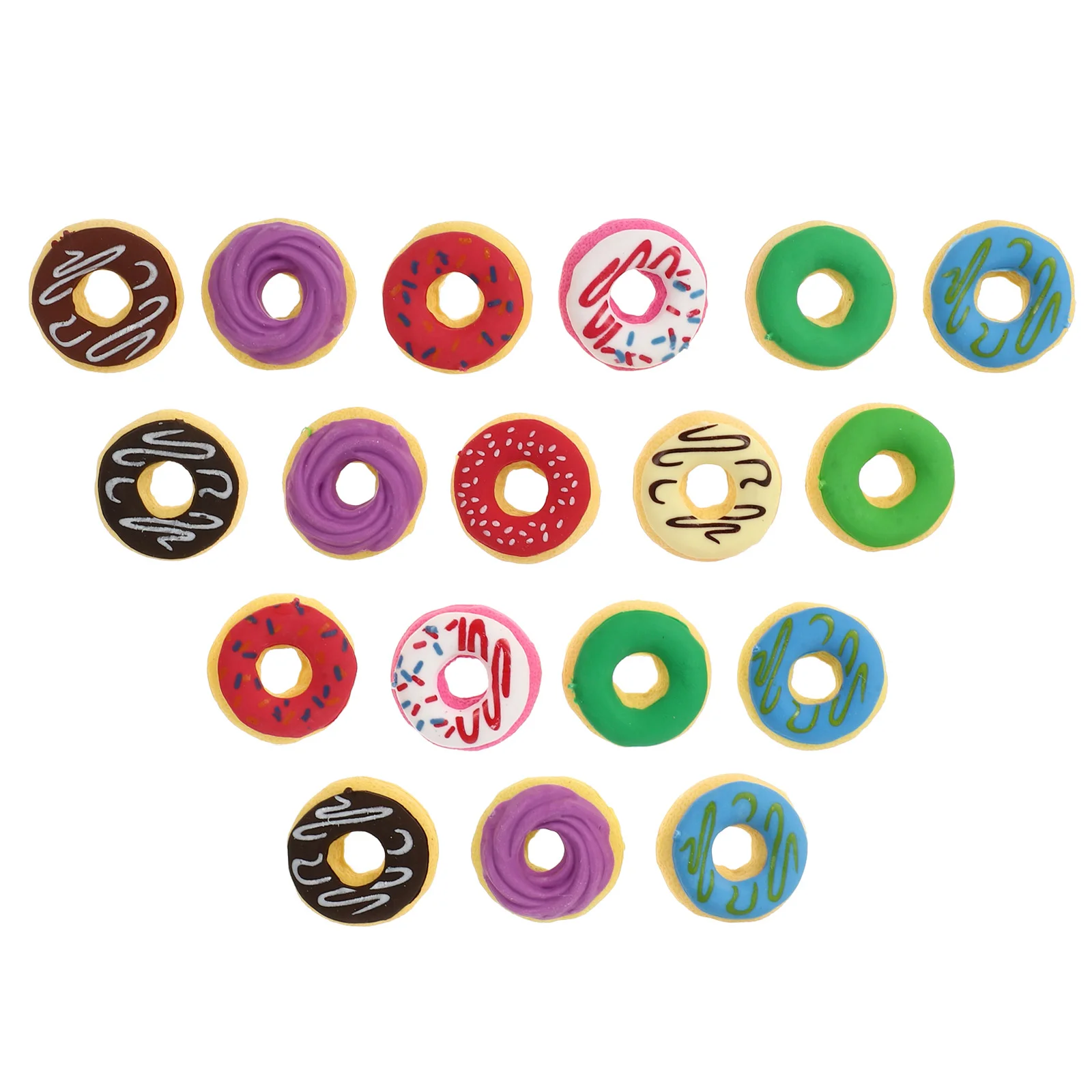 18 Pcs Donut Eraser Adorable Donuts Cookie Toy Pencil Erasers 3d Portable Mini Dessert Gift