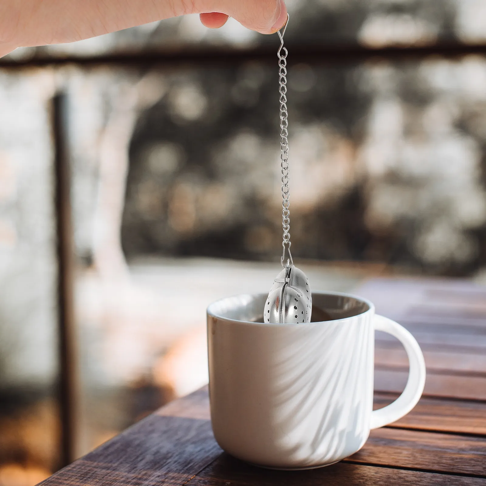 2Pcs High Quality Stainless Steel Tea Strainer with Hook Chain Hanging Design for Tea Infusion Chinese Medicine Spices Filtering