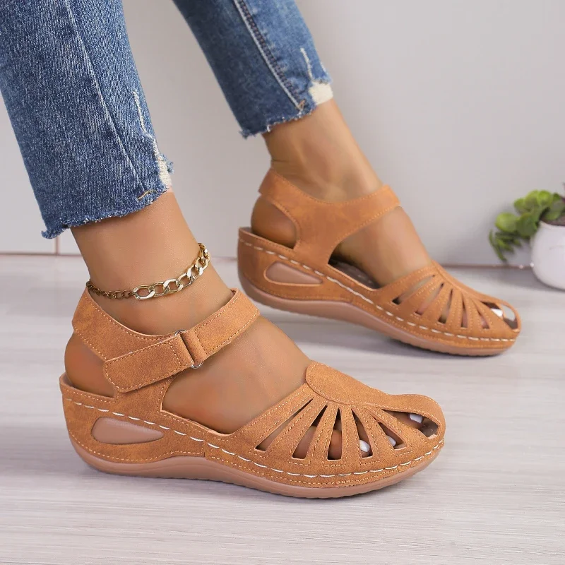 Women\'s Sandals 2024 Hot Sale Wedge Thick Bottom Beach Sandals Women Summer Outdoor Walking Casual Shoes Female Large Size 43