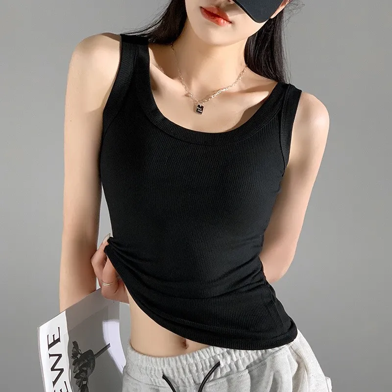 

Undershirt Camisole Inside Take Women Outside Wear Sleeveless Bottoming Shirt Spring Summer Slim Tops Ladies Sleeveless T-shirt