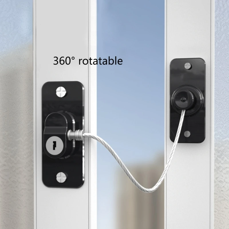 Rotatable Window Lock 360 Degree Safety Lock for Fridge Doors Cabinets