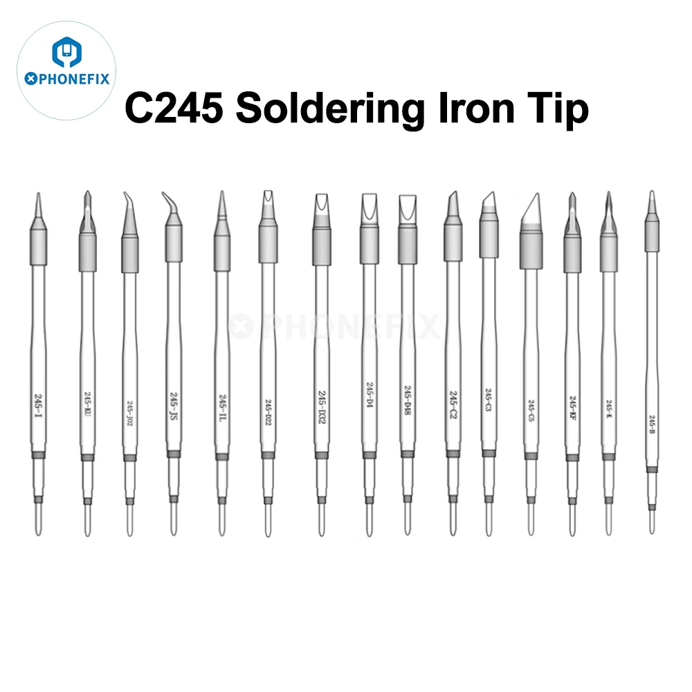 Phonefix C245 C470 Multi Type Solder Iron Tips for JBC i2C Aixun Aifen Soldering Station T245 T470 Welding Handle Welding Tips