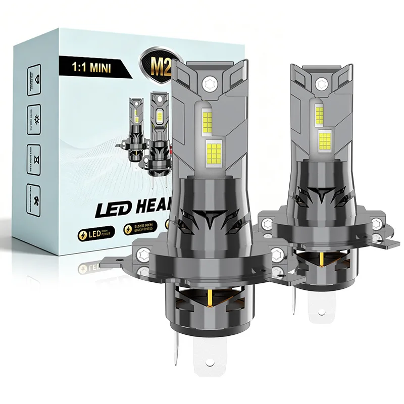 NXY H4 1:1 Plug and Play LED Headlight Bulb 12V High Brightness Focused Beam Fog Light No Modification Car Front Lamp High Power