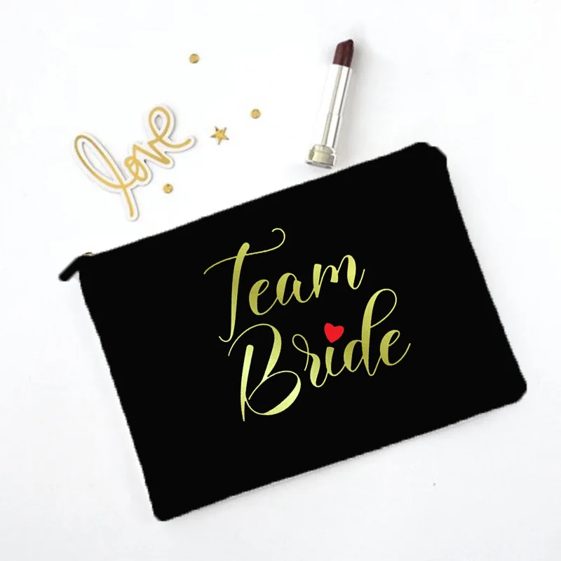 Future Mariee Love Bachelorette Wedding Party Women Canvas Cosmetic Makeup Bag Travel Toiletry Pouch School Pencil Case Supplies