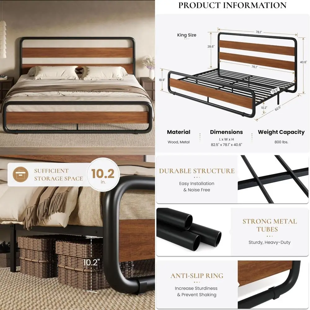 

Винтажная кровать-платформа из массива ореха с 10 ящиками для хранения под кроватью и деревянными ламелями для поддержки матраса