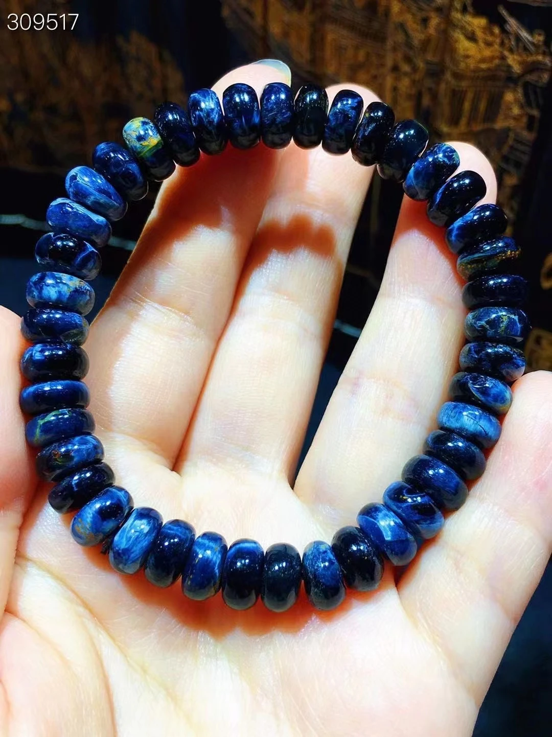 

Natural Blue Fire Pietersite Abacus Beads Bracelet Chatoyant Cat Eye Namibia 8.2x4.8mm Pietersite Jewelry AAAAA