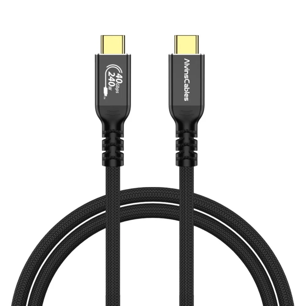Alvin's Cables USB 4 Cable 3.3ft, USB-C to USB-C Cable 40Gbps Data Transfer 240W PD Fast for MacBook,eGPU,Dock, USB-IF Certified