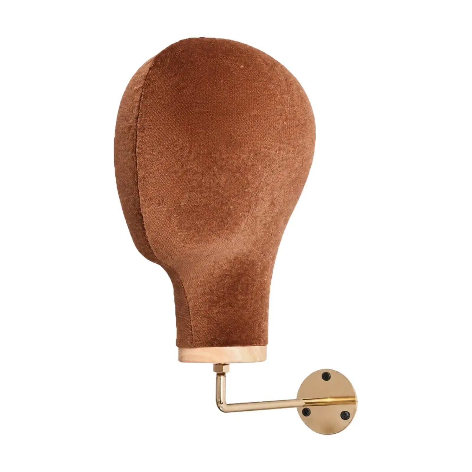 Hat Display Wall Stand Velvet Mannequin Head Holder for Wig Show Female Head Form with Wooden Base Mount
