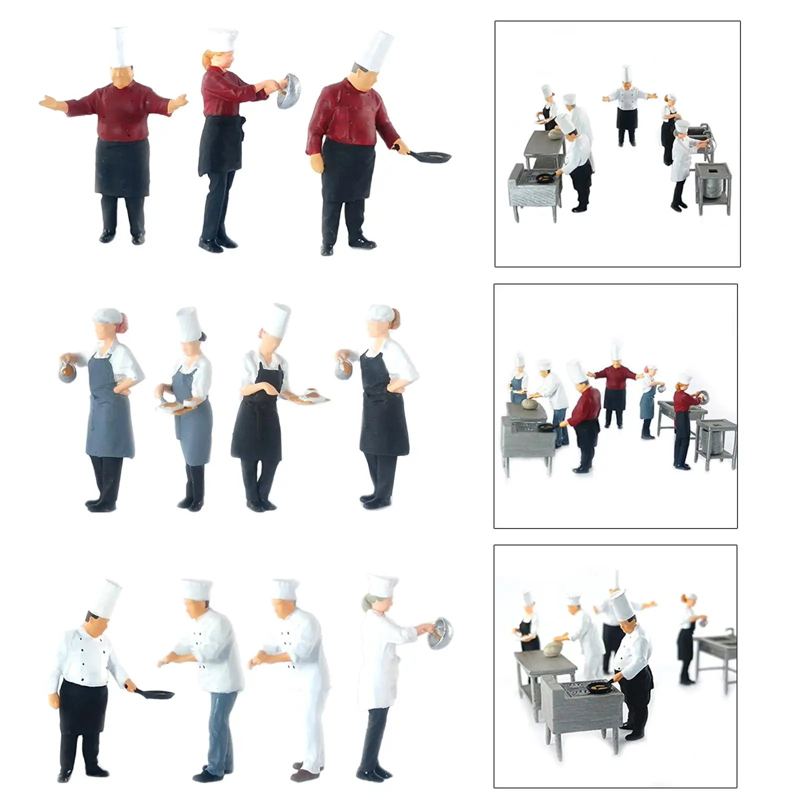 Modelbouwscène Schaal 1:64 Geschilderde figuren Chef-beeldjes Persoon voor modeltreinen