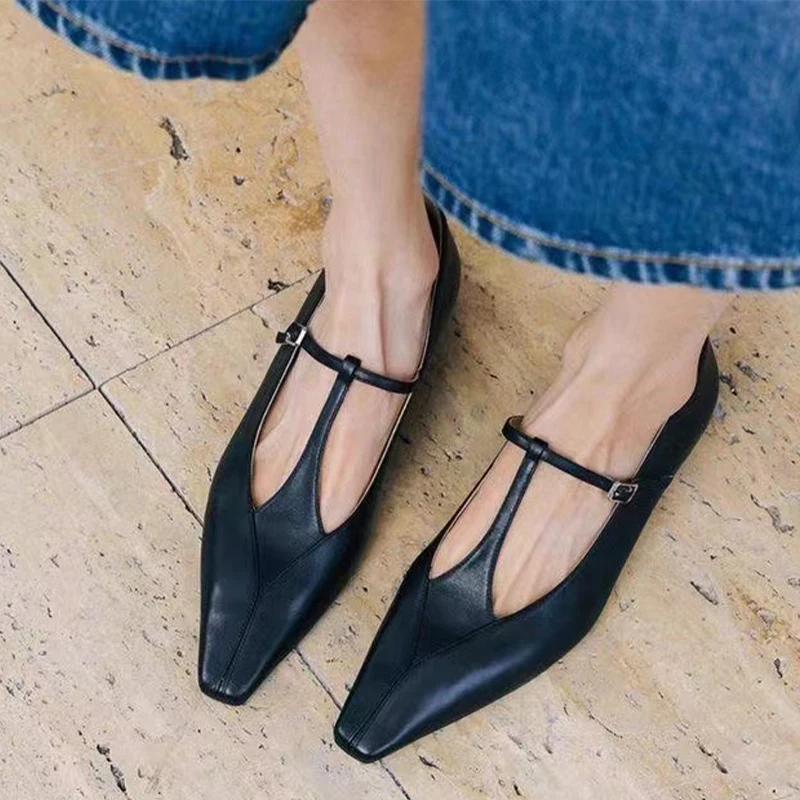 Pointed Toe Women Designer Shoes Flats Fashion Casual Shoes 2024 Autumn New Walking Shoes Sandals Cozy Dress Trend Mujer Zapatos