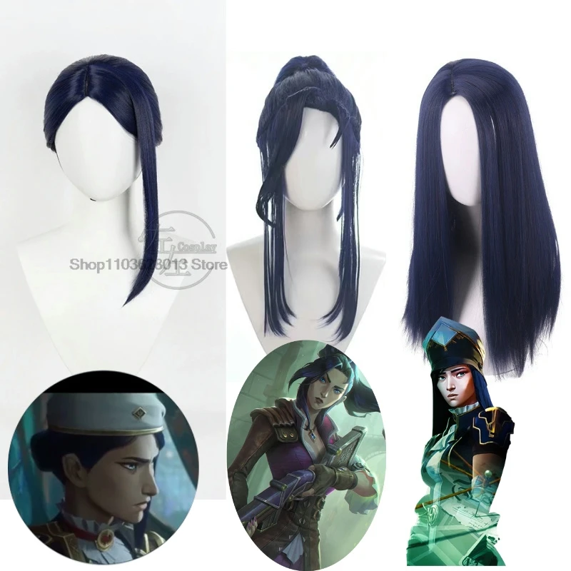 Caitlyn Kiramman Arance S2 Anime Game LOL League of Legends Cosplay Prop Blue Wig Long Hair Women Cos Holloween Party Customized