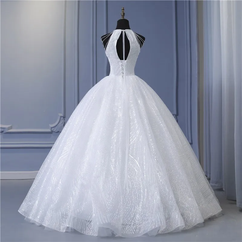 Customized Real Photo Vintage Beaded Lace Halter Sweetheart Neck Princess Wedding Dress Sexy Cheap Bridal Gown Vestidos De Novia