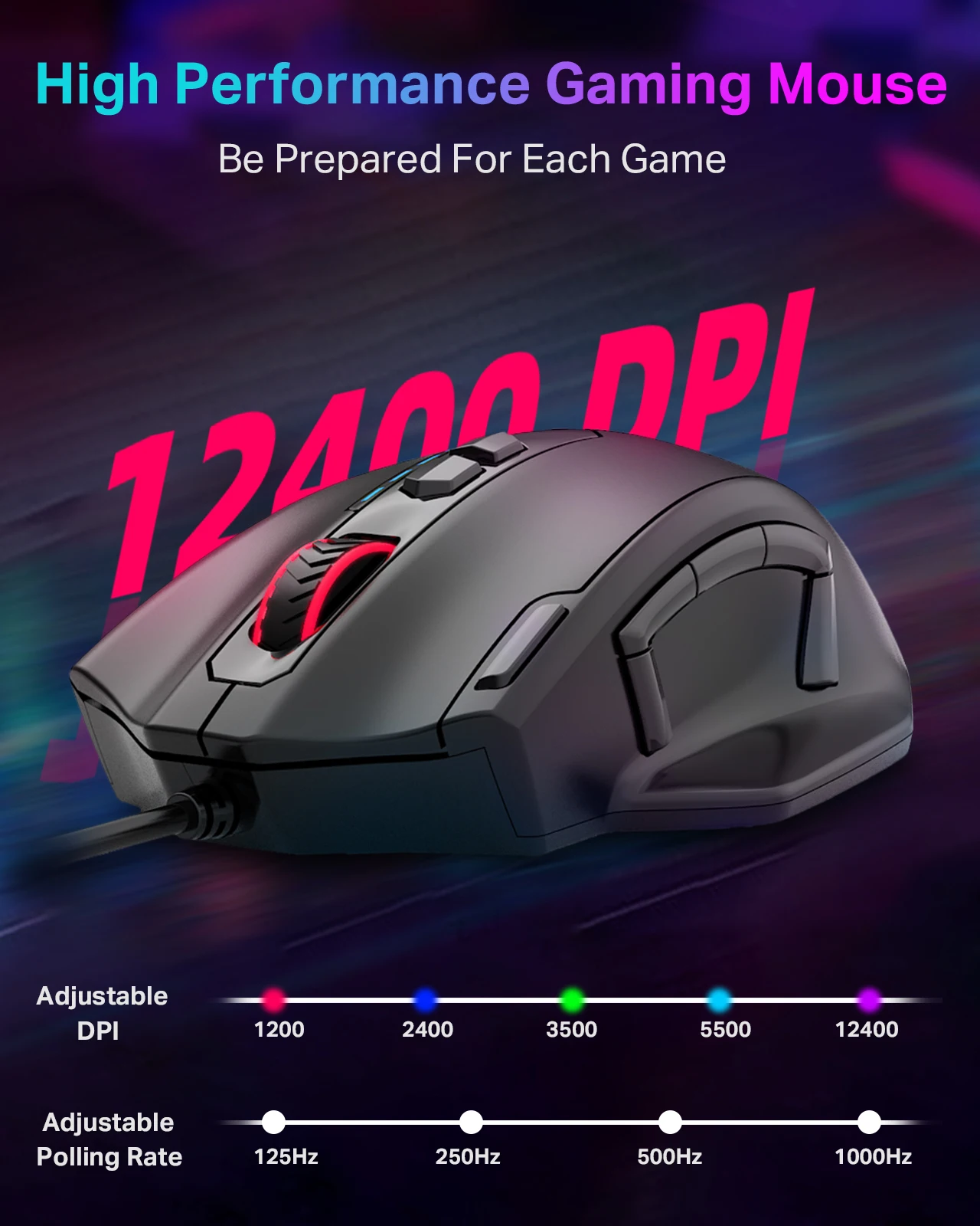 E-YOOSO X-41 Pro USB Wired Gaming Mouse RGB Backlit 12400 DPI 11Buttons Programmable Ergonomic Mice for Work Computer PC Laptop