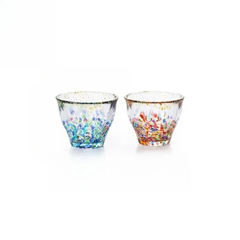 

stone glass glass Japanese teacup handmade colored wine glass