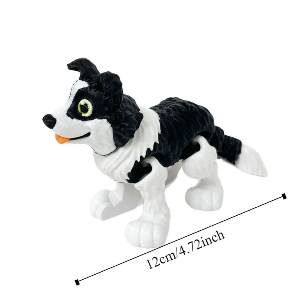 Wielozłączeniowy pies drukowany w 3D, ruchomy pies dachshund z wieloma stawami, rękodzieło, nowatorska figurka symulująca border collie.