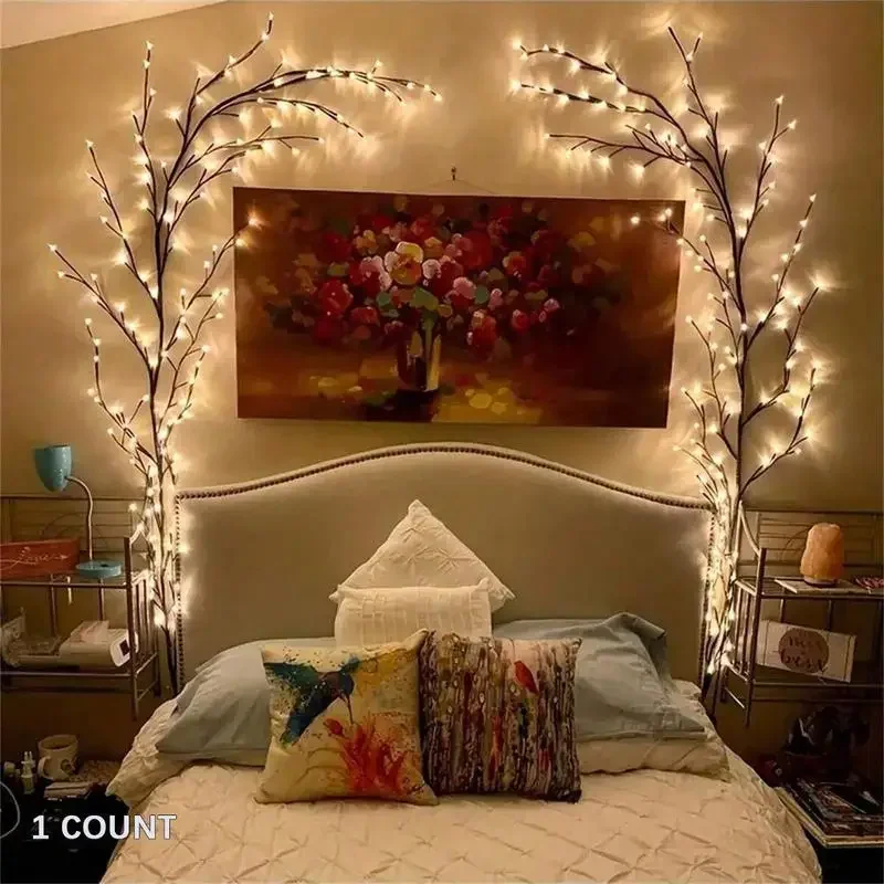 96-LED Branch Light, USB Powered DIY Holiday Tree Vine Light, Room Lights, LED Ambient Night Light for Bedroom Wall Decor