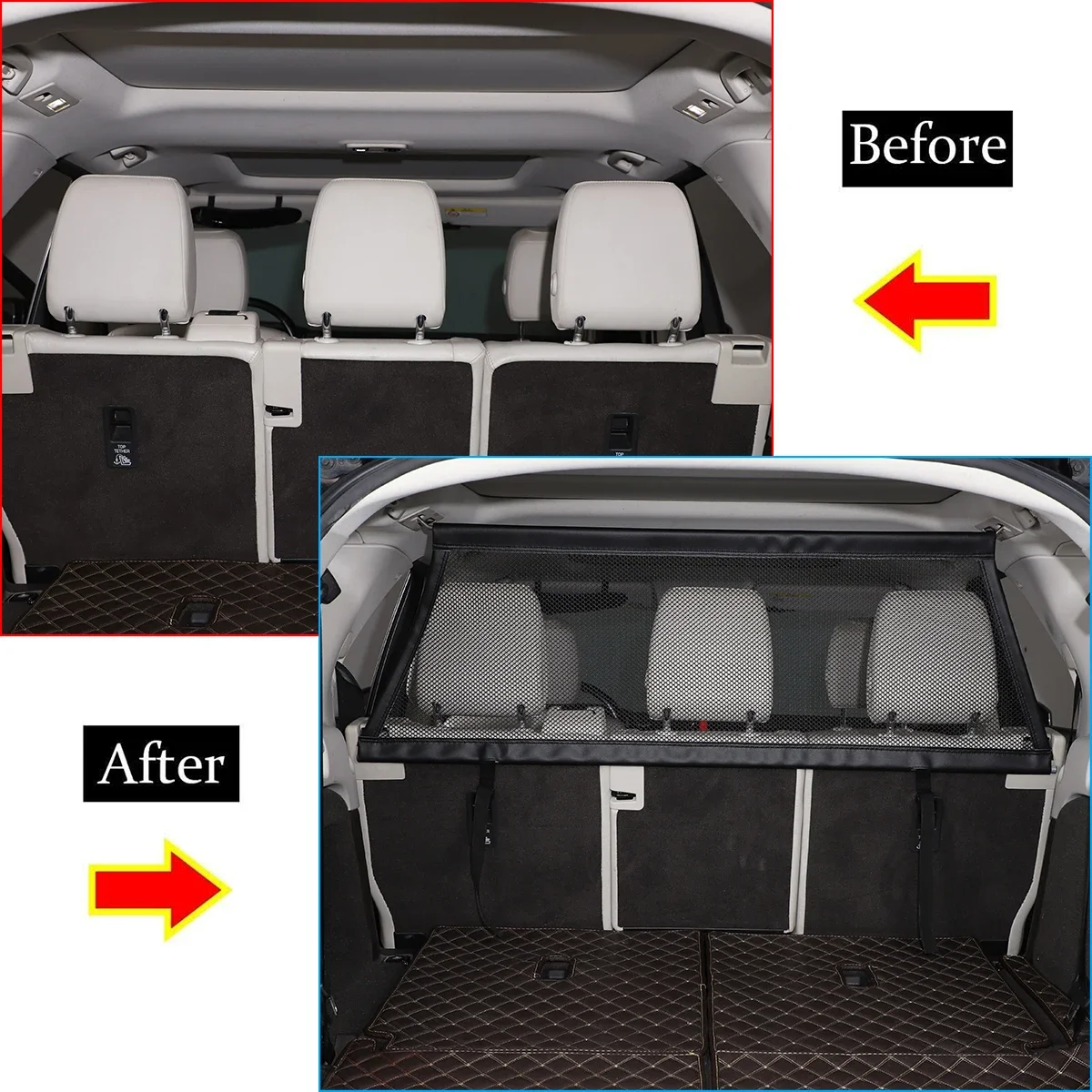 

For 2017-2025 Land Rover Discovery 5 LR5 car trunk pet fence safety isolation protective net interior protection accessories