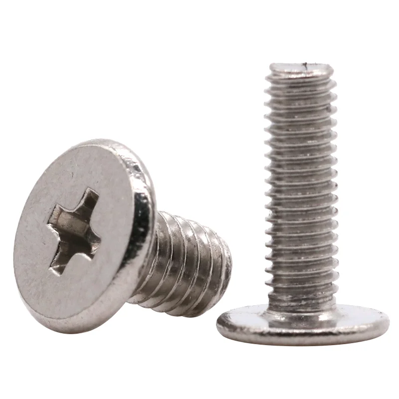 M1.4 M1.6 M2 M2.5 M3 M4 M5 M6 Stainless Steel Flat Thin Phillips Wafer Head Machine Screws SS304