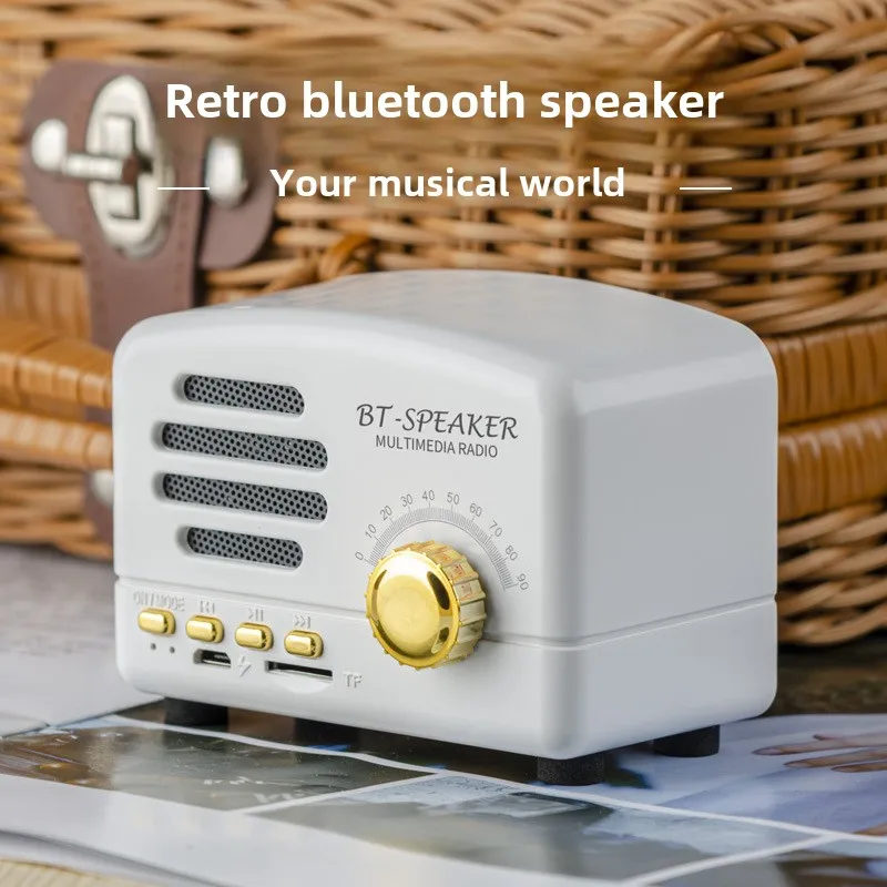 Altavoz bluetooth retro, mini altavoz bluetooth nostálgico, carga inalámbrica para teléfono móvil, lindo altavoz pequeño BT01