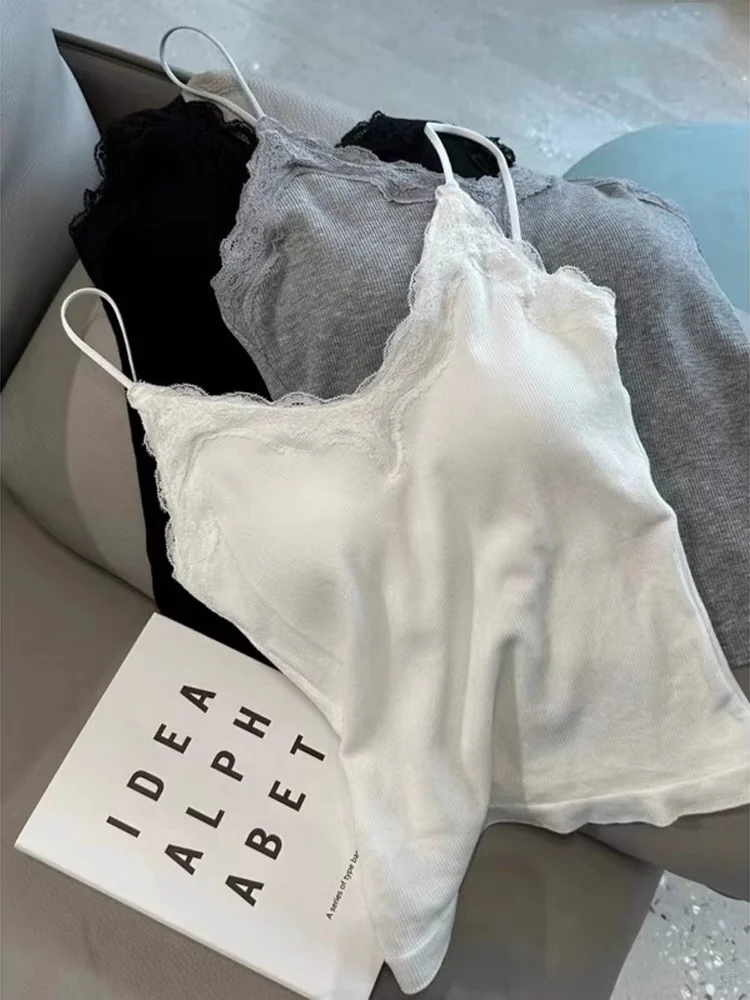 여름 신상 슬레 스트랩 베스트 탄력 튜브탑 아우터웨어 랩드 체스트 패드 섹시한 여성 속옷 패션 슬림 탑