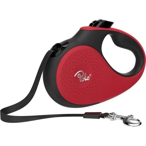 Polo Prestige Roller Automatic Leash L 5 Metre - 50 Kg Red-Black