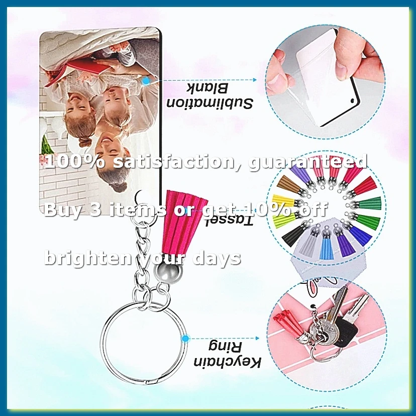 ●Sublimation Keychain Blanks Bulk 120Pcs Keychain Blanks Set with Rectangle Sublimation Blanks,for DIY Keychain Crafting