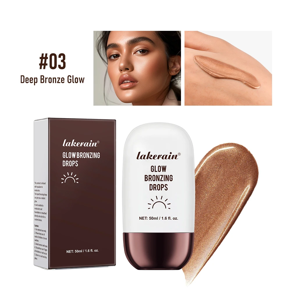 Illuminating Bronzing Drops Lightweight Non-greasy Liquid Bronzer Serum Cream Sun-kissed Glow Radiant Finish Makeup 50ml