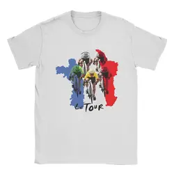 Men's T-Shirts Tour De Cycling France Funny 100% Cotton Tee Shirt Short Sleeve Cyclist T Shirt Crew Neck Tops Adult