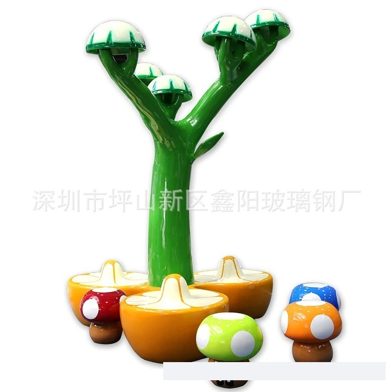 FRP Meichen Leisure Stool Mushroom Tree Cartoon Stool Indoor Creative FRP Seat Customization - view 5