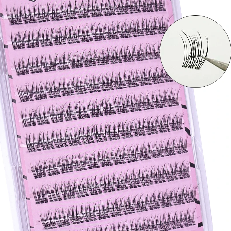 ضخمة لا حاجة الغراء ذاتية اللصق الرموش الصناعية رقيق ذيل السمكة عباد الشمس سميكة الشباك لاش تمديد DIY بها بنفسك أنيمي