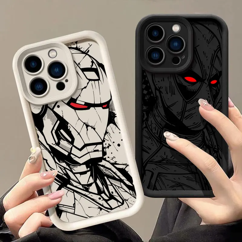 เคสโทรศัพท์มือถือลายมาร์เวล อาร์ต ไอรอนแมน สำหรับ Samsung S25 S24 S23 S22 S21 S20 F06 M16 Note 20 FE Plus Ultra 4G 5G  วัสดุซิลิโคน TPU นิ่ม