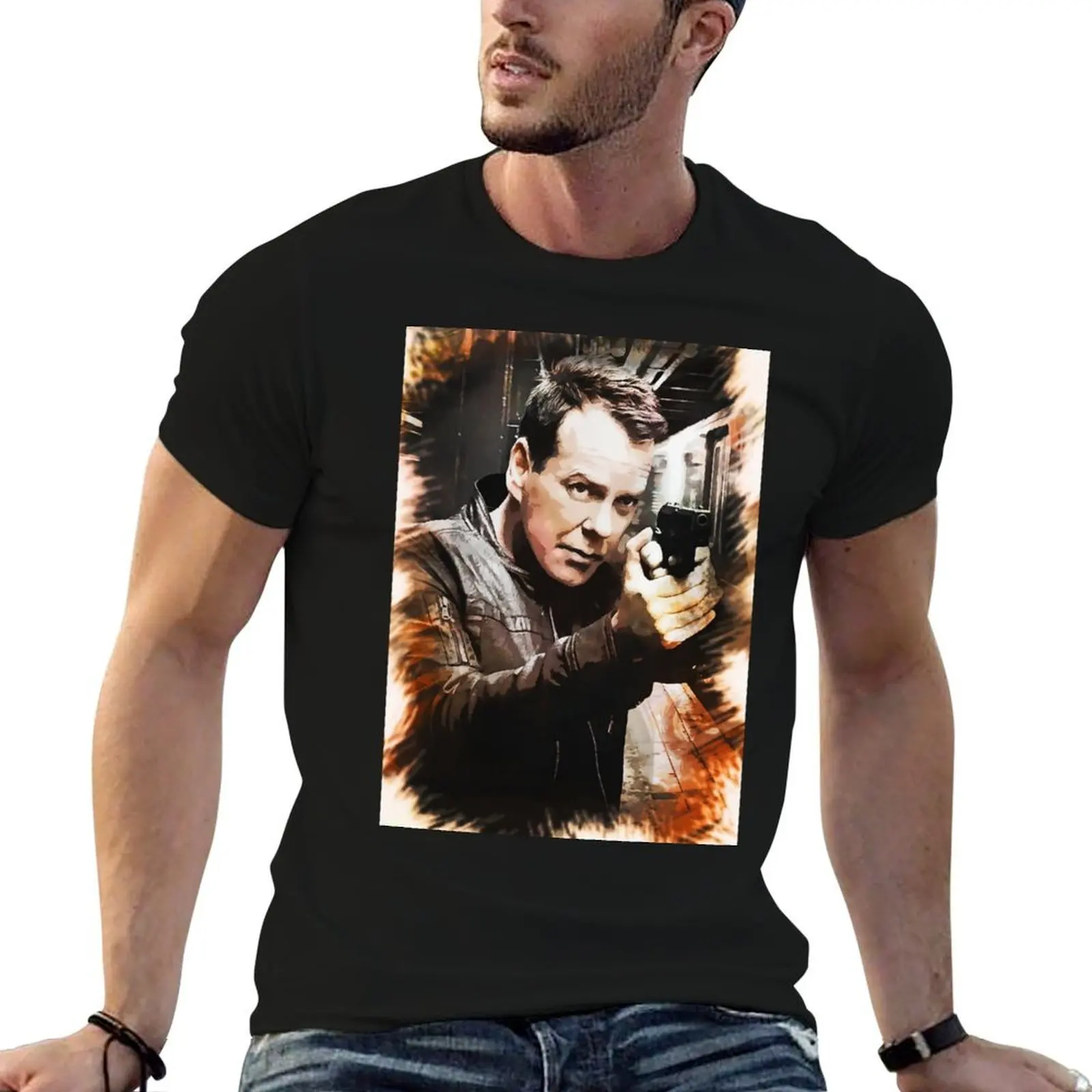 Jack Bauer Portrait T-Shirt graphics boys animal print shirts graphic tee men