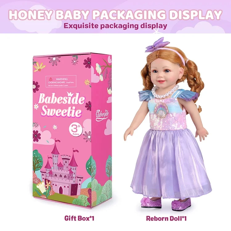 Newest 18 Inch Realistic Solid Vinyl Lifelike Reborn Baby Princess Girl Doll Full Length Soft Toy Model Toy Set